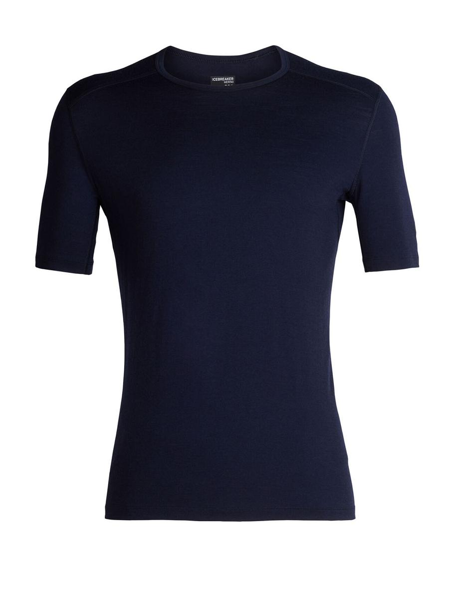 Base Layers Icebreaker Merino 200 Oasis Corta Sleeve Crewe Thermal Top Homme Bleu Marine | FR 1388YXFU